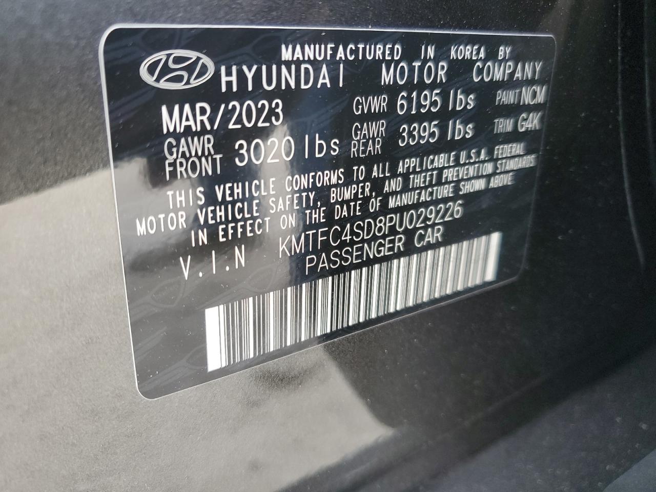 2023 GENESIS G90 VIN:KMTFC4SD8PU029226
