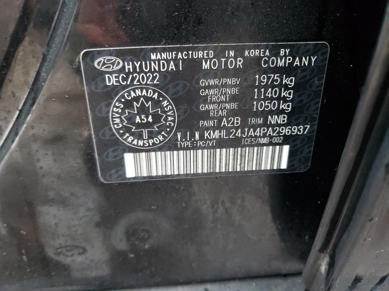 2023 HYUNDAI SONATA SE VIN:KMHL24JA4PA296937