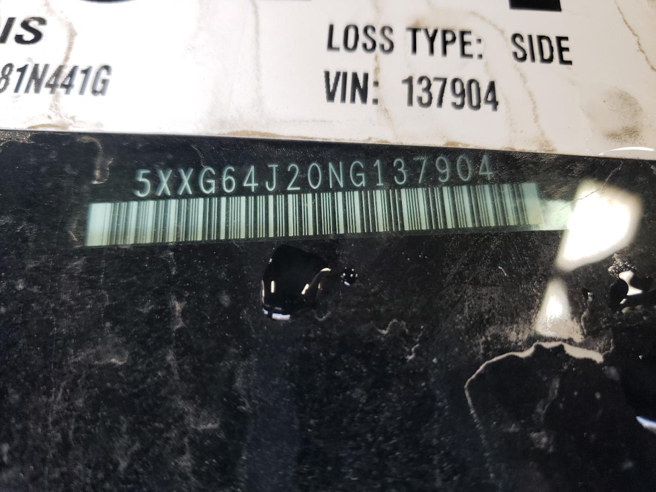 2022 KIA K5 GT LINE VIN:5XXG64J20NG137904