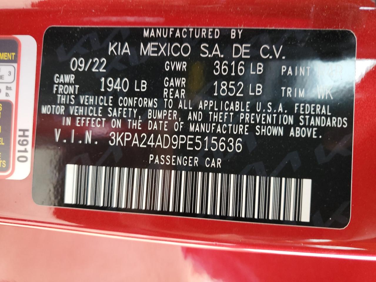 2023 KIA RIO LX VIN:3KPA24AD9PE515636
