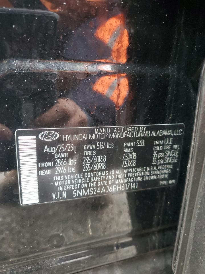 2023 HYUNDAI SANTA FE SEL VIN:5NMS24AJ6PH617141