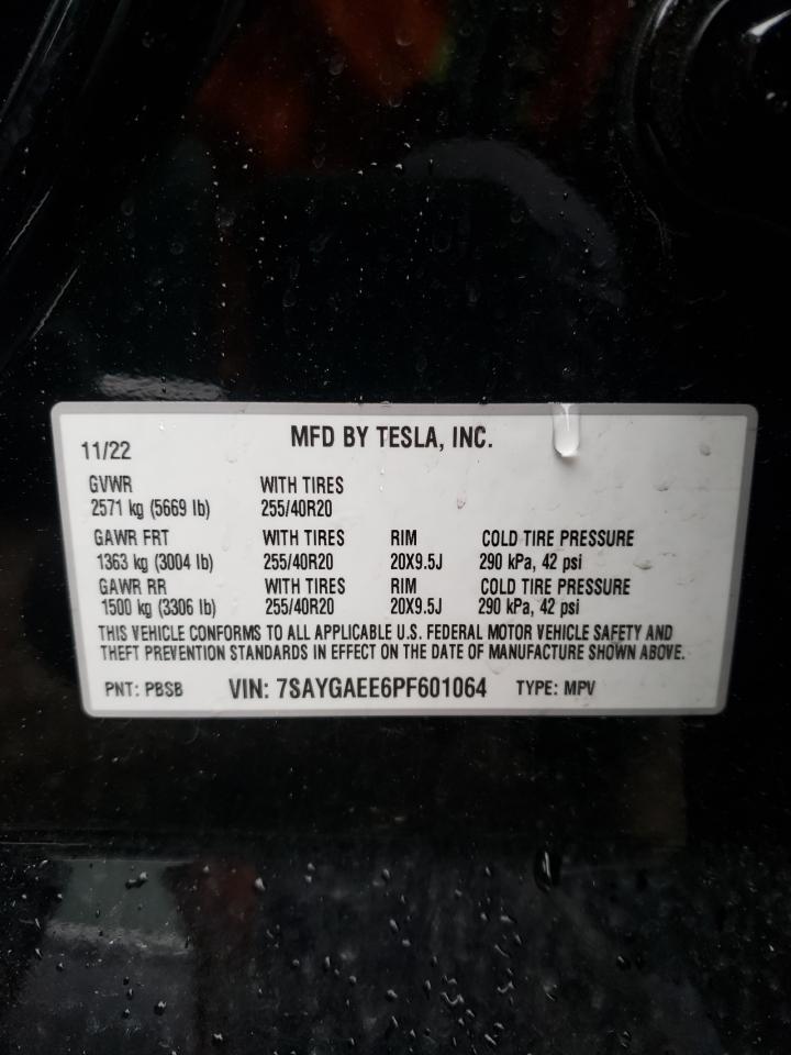 2023 TESLA MODEL Y VIN:7SAYGAEE6PF601064