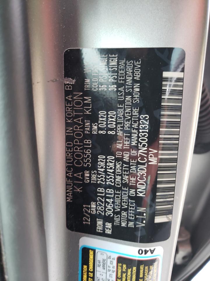 2022 KIA EV6 LIGHT VIN:KNDC3DLC7N5031323