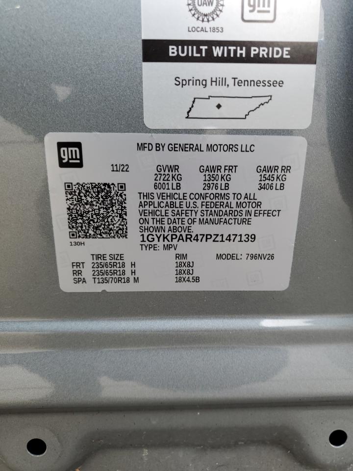 2023 CADILLAC XT6 LUXURY VIN:1GYKPAR47PZ147139
