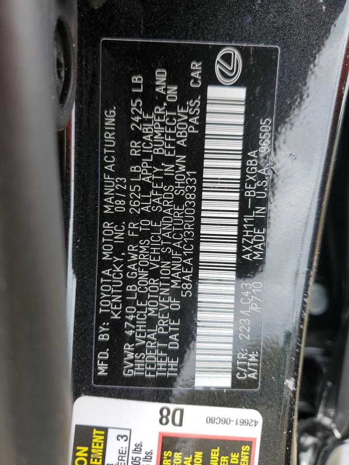 2024 LEXUS ES 300H BASE VIN:58AEA1C13RU038331