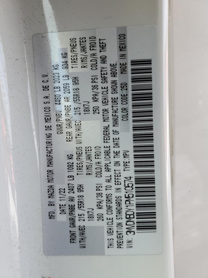 2023 MAZDA CX-30 PREMIUM VIN:3MVDMBDY1PM510574