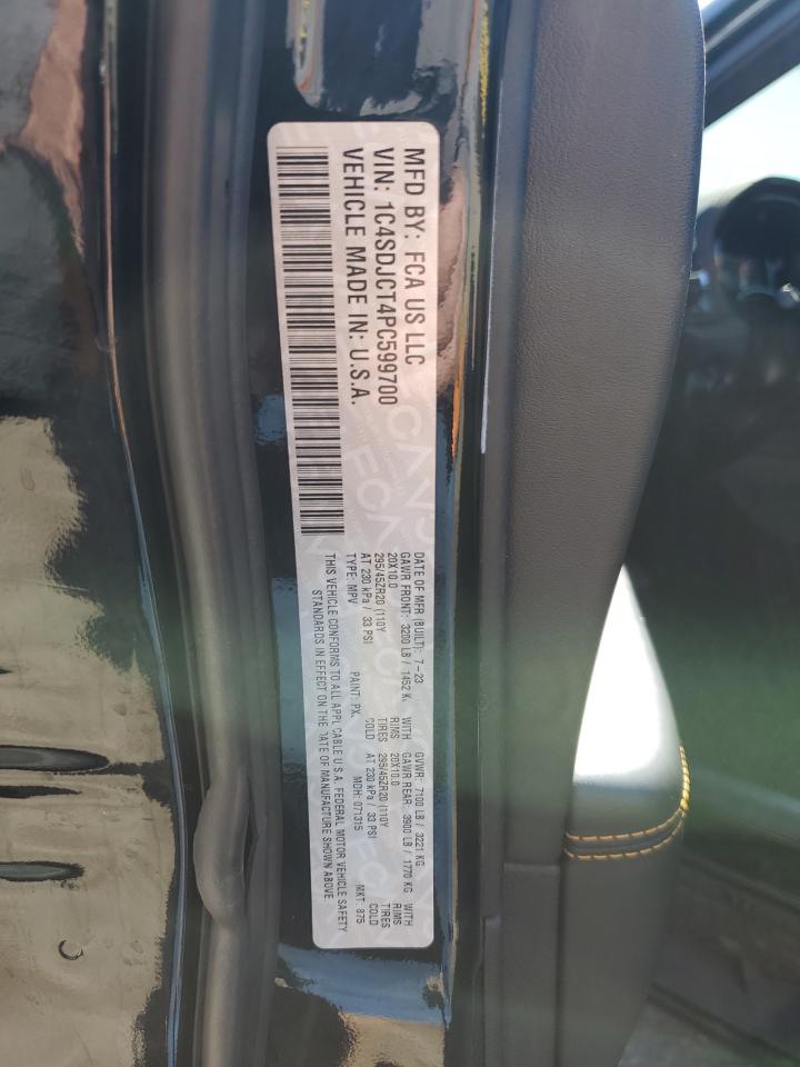 2023 DODGE DURANGO R/T VIN:1C4SDJCT4PC599700