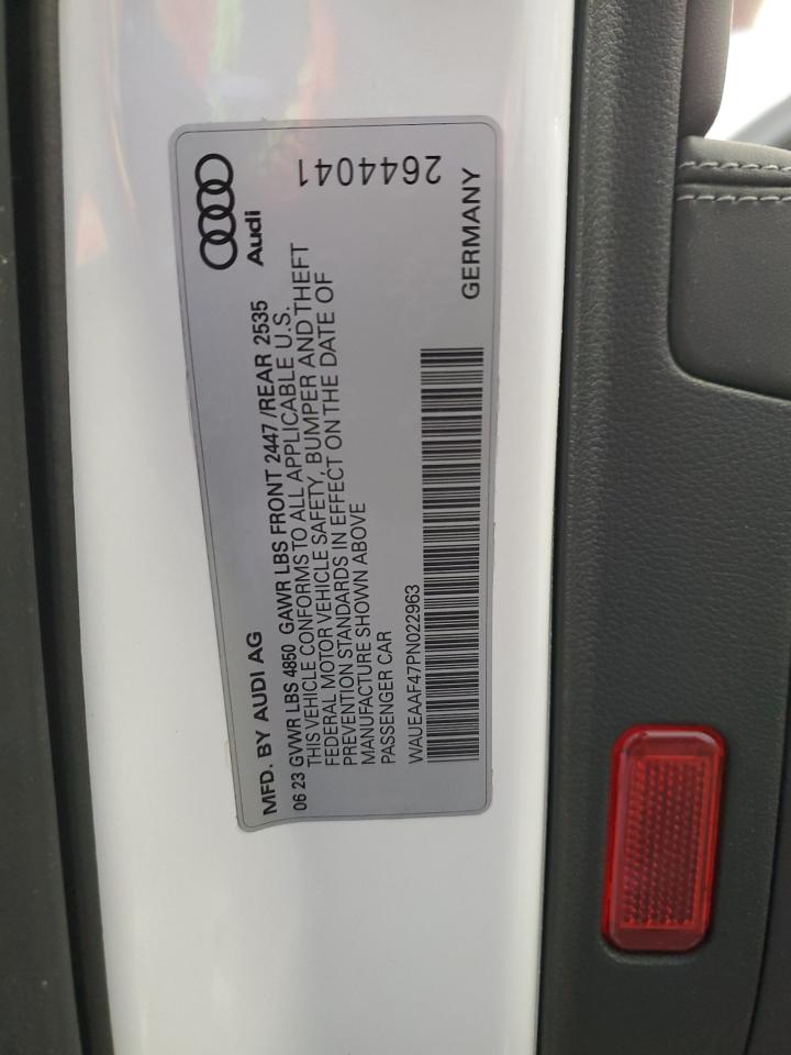 2023 AUDI A4 PREMIUM PLUS 45 VIN:WAUEAAF47PN022963
