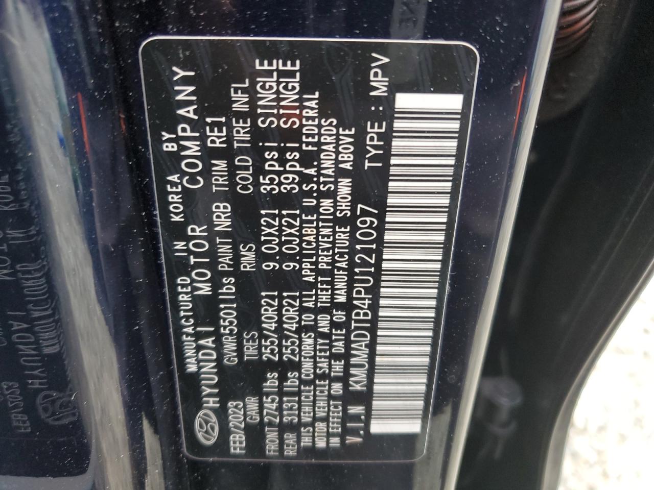 2023 GENESIS GV70 BASE VIN:KMUMADTB4PU121097