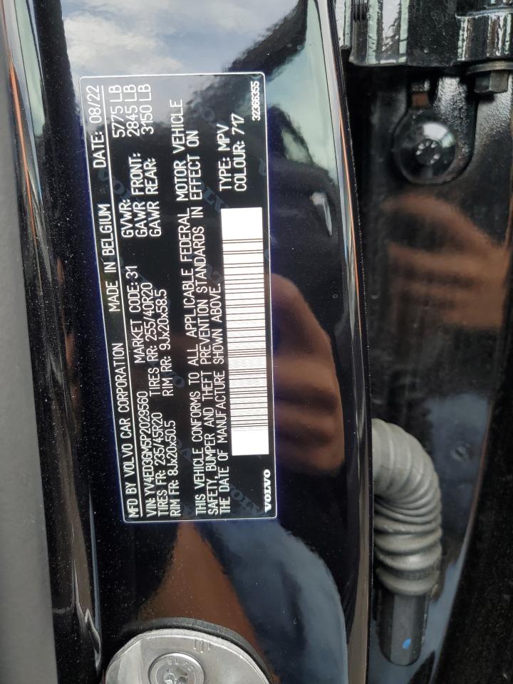 2023 VOLVO C40 RECHARGE ULTIMATE VIN:YV4ED3GM5P2029560