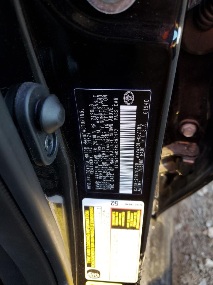 2024 TOYOTA CAMRY SE NIGHT SHADE VIN:4T1G11AK4RU895172