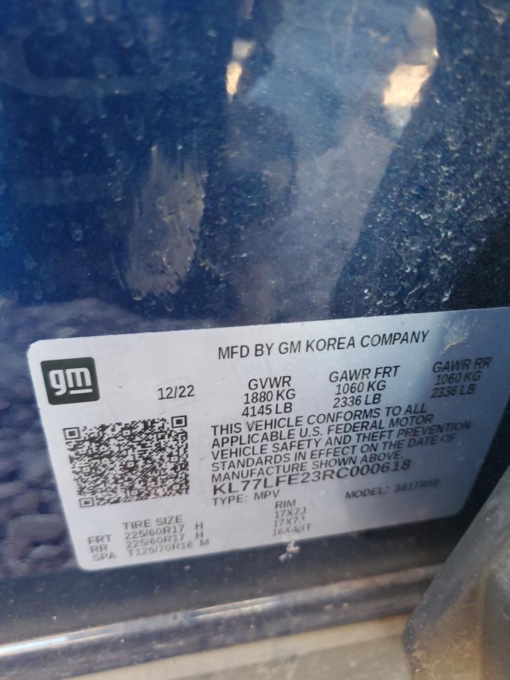 2024 CHEVROLET TRAX LS VIN:KL77LFE23RC000618