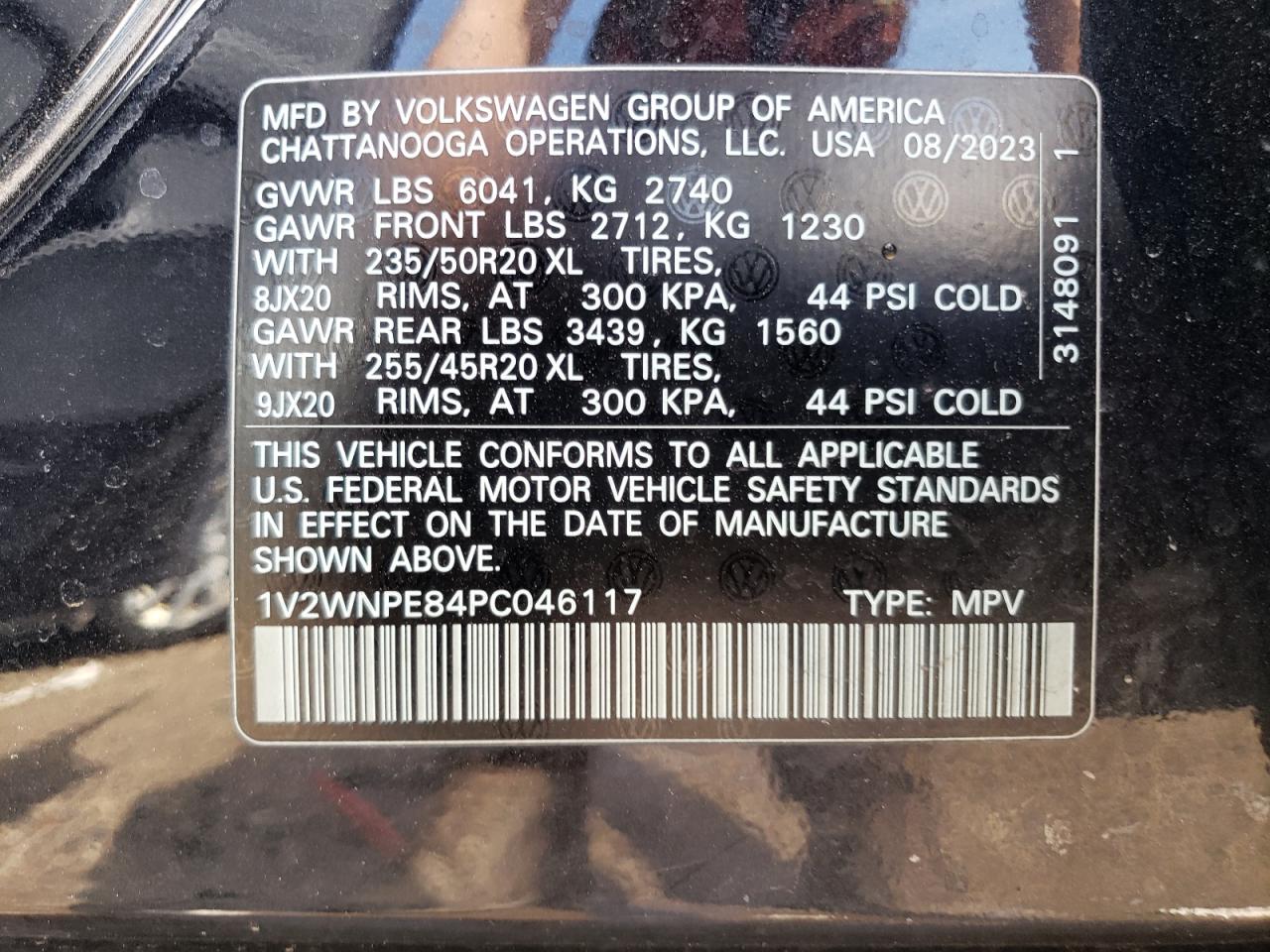 2023 VOLKSWAGEN ID.4 PRO S VIN:1V2WNPE84PC046117