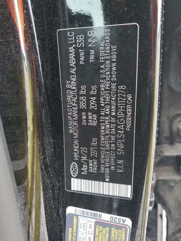 2023 HYUNDAI ELANTRA SEL VIN:5NPLS4AG1PH112278