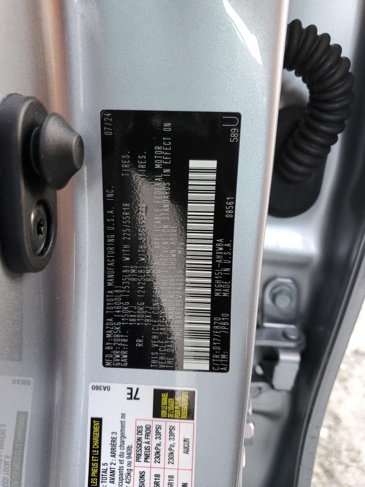 2024 TOYOTA COROLLA CROSS SE VIN:7MUFBABG9RV046009
