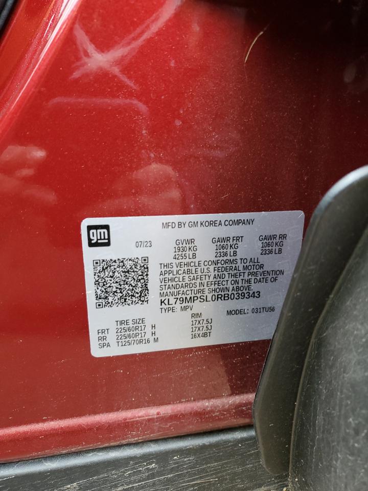 2024 CHEVROLET TRAILBLAZER LT VIN:KL79MPSL0RB039343