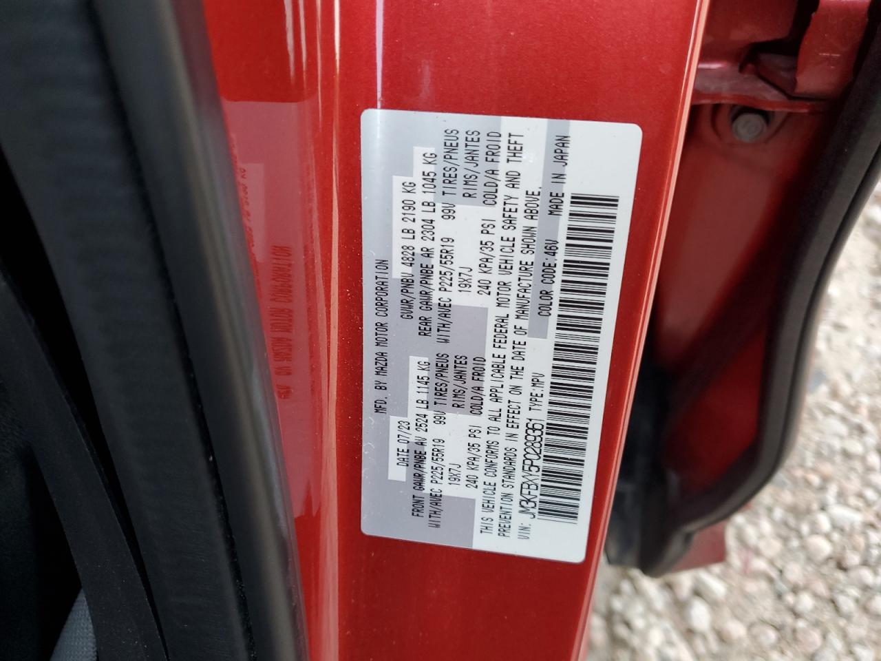 2023 MAZDA CX-5 SIGNATURE VIN:JM3KFBXY5P0289361