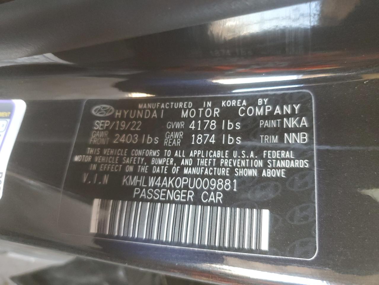 2023 HYUNDAI ELANTRA N VIN:KMHLW4AK0PU009881