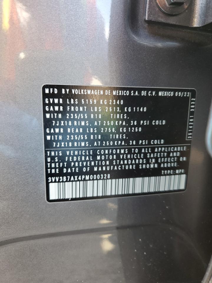 2023 VOLKSWAGEN TIGUAN SE VIN:3VV3B7AX4PM000328