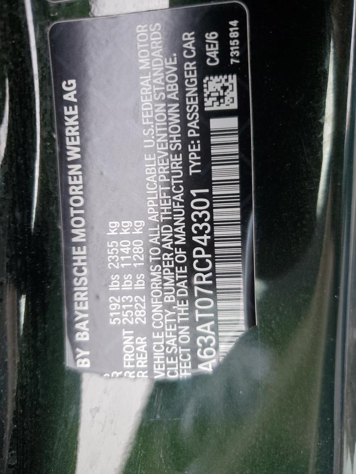 2024 BMW M440XI VIN:WBA63AT07RCP43301