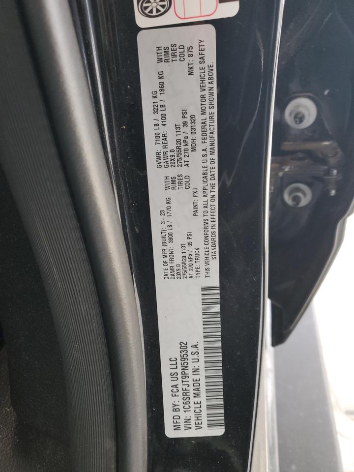 2023 RAM 1500 LARAMIE VIN:1C6SRFJT9PN595302