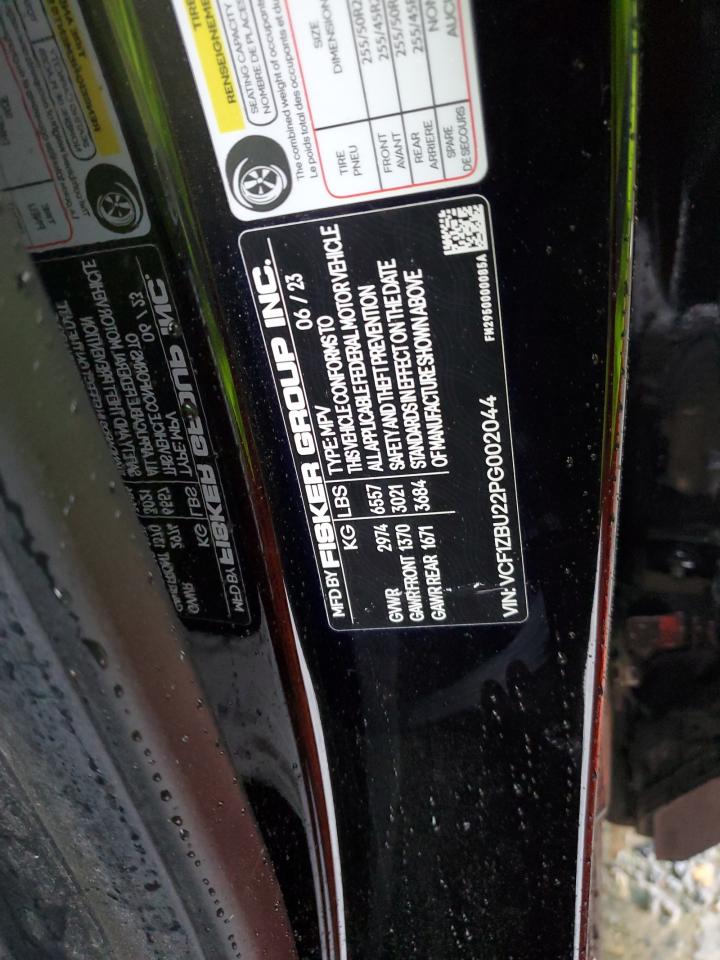 2023 FISKER INC. OCEAN OCEAN ONE VIN:VCF1ZBU22PG002044