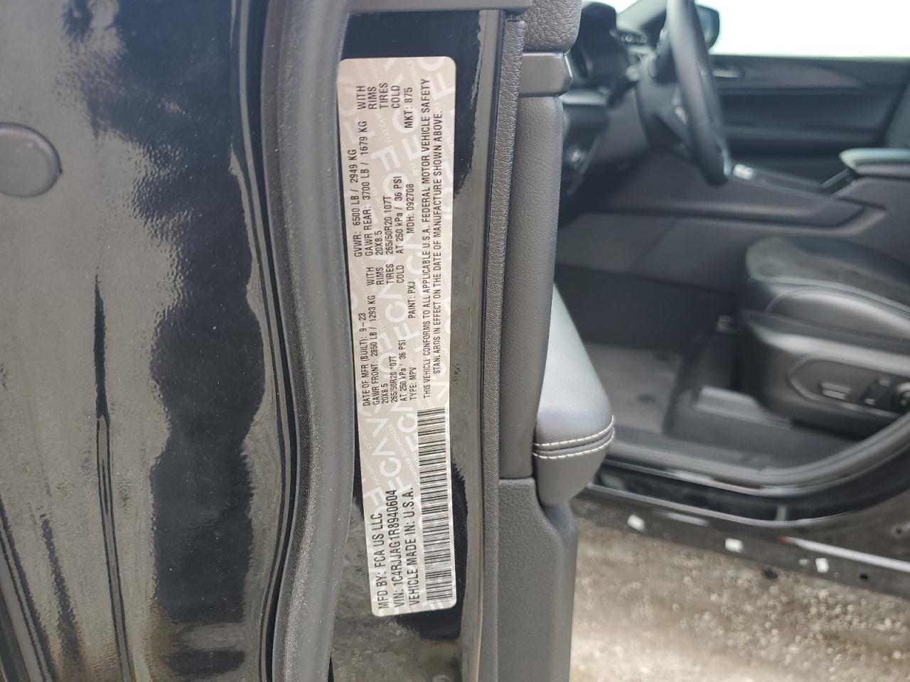 2024 JEEP GRAND CHEROKEE L LAREDO VIN:1C4RJJAG1R8940604