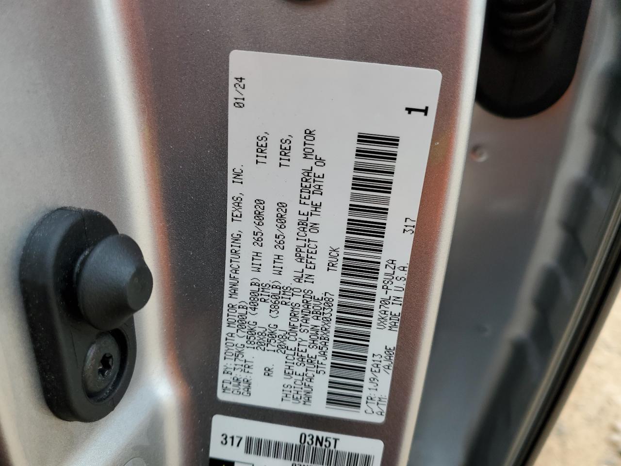 2024 TOYOTA TUNDRA CREWMAX LIMITED VIN:5TFJA5ABXRX033087