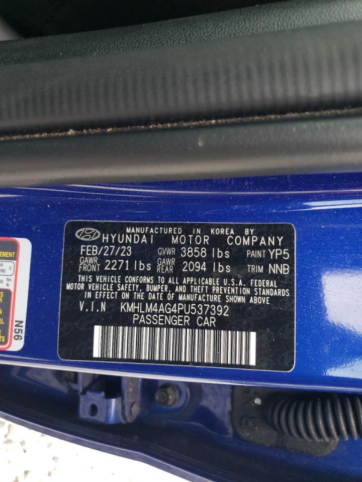2023 HYUNDAI ELANTRA SEL VIN:KMHLM4AG4PU537392