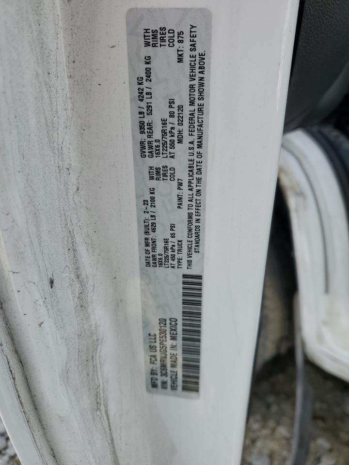 2023 RAM PROMASTER 3500 3500 HIGH VIN:3C6MRVJG5PE530120
