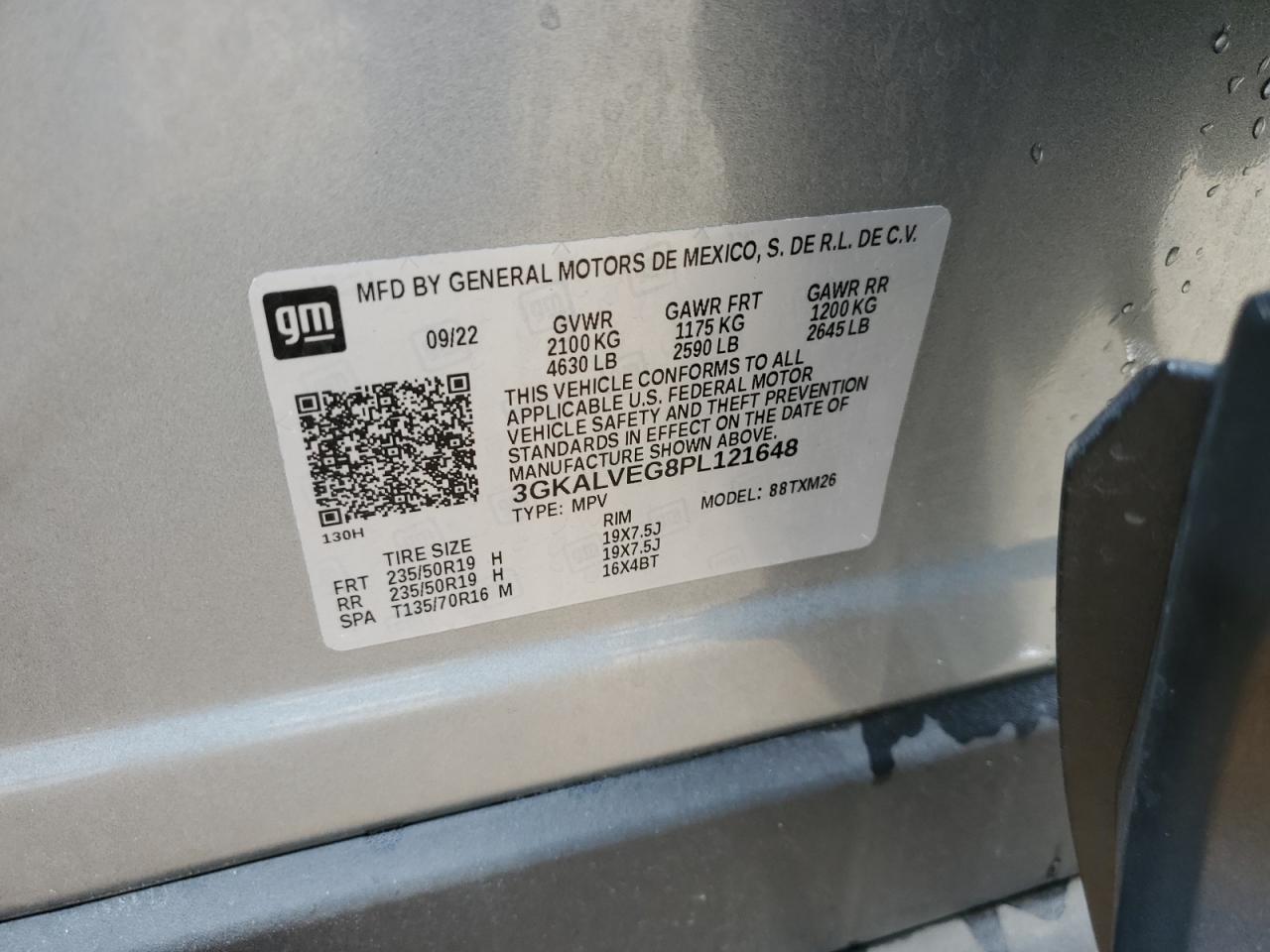 2023 GMC TERRAIN SLT VIN:3GKALVEG8PL121648