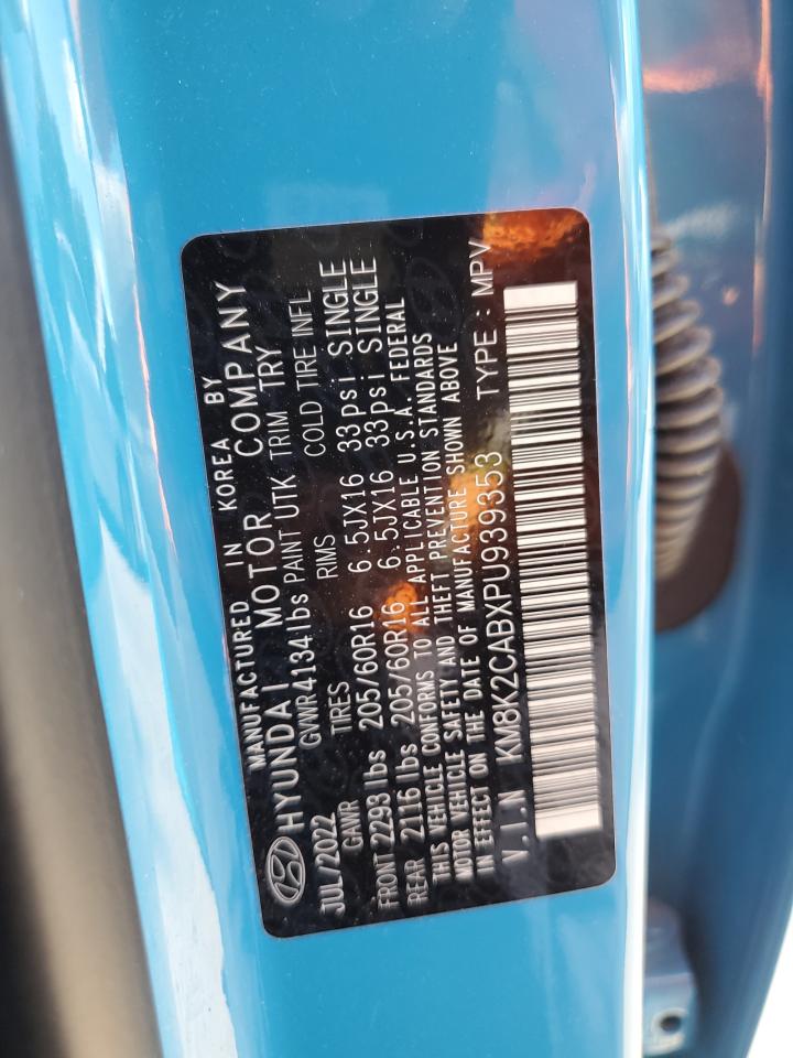 2023 HYUNDAI KONA SE VIN:KM8K2CABXPU939353