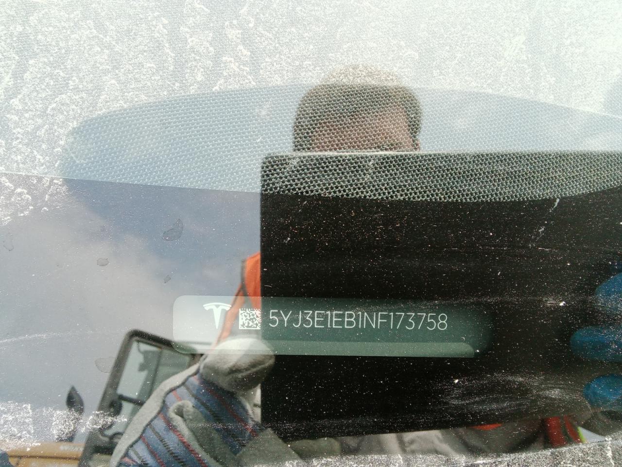 2022 TESLA MODEL 3 VIN:5YJ3E1EB1NF173758