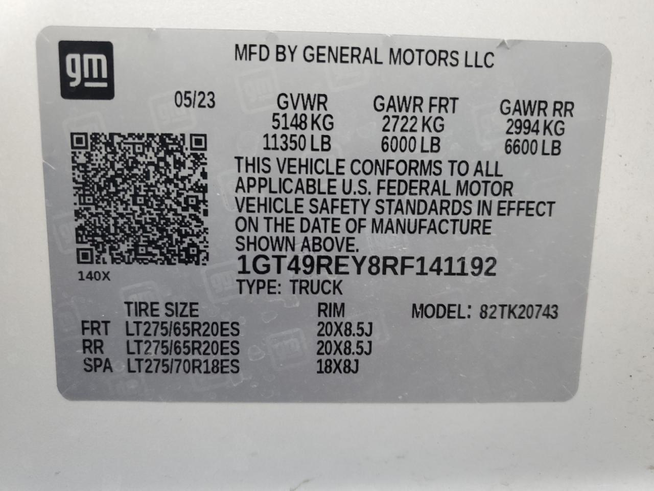 2024 GMC SIERRA K2500 DENALI VIN:1GT49REY8RF141192