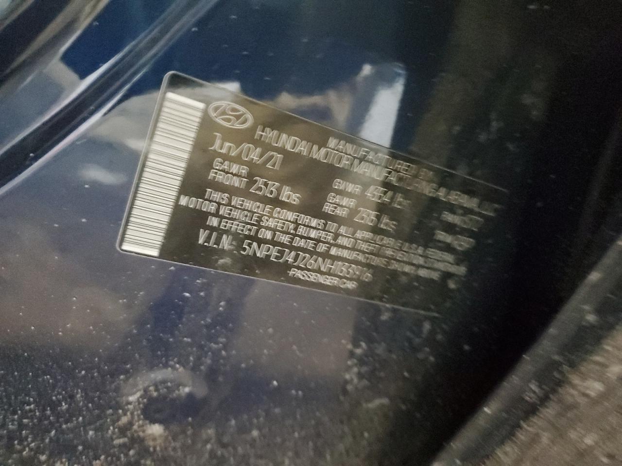 2022 HYUNDAI SONATA SEL PLUS VIN:5NPEJ4J26NH133916