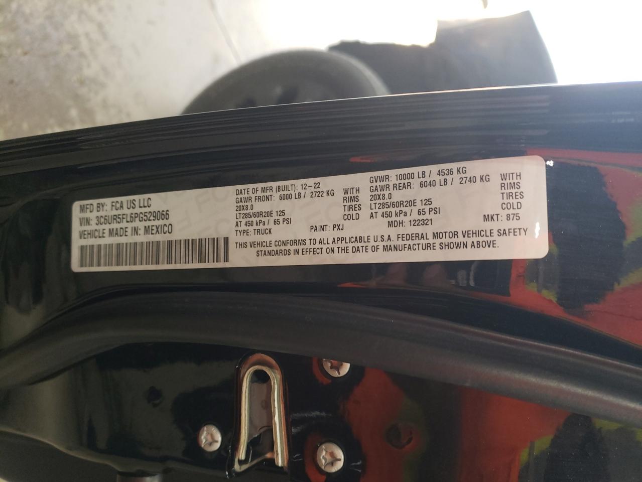 2023 RAM 2500 LARAMIE VIN:3C6UR5FL6PG529066