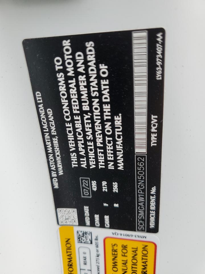 2023 ASTON MARTIN VANTAGE F1 EDITION VIN:SCFSMGAW1PGN50562