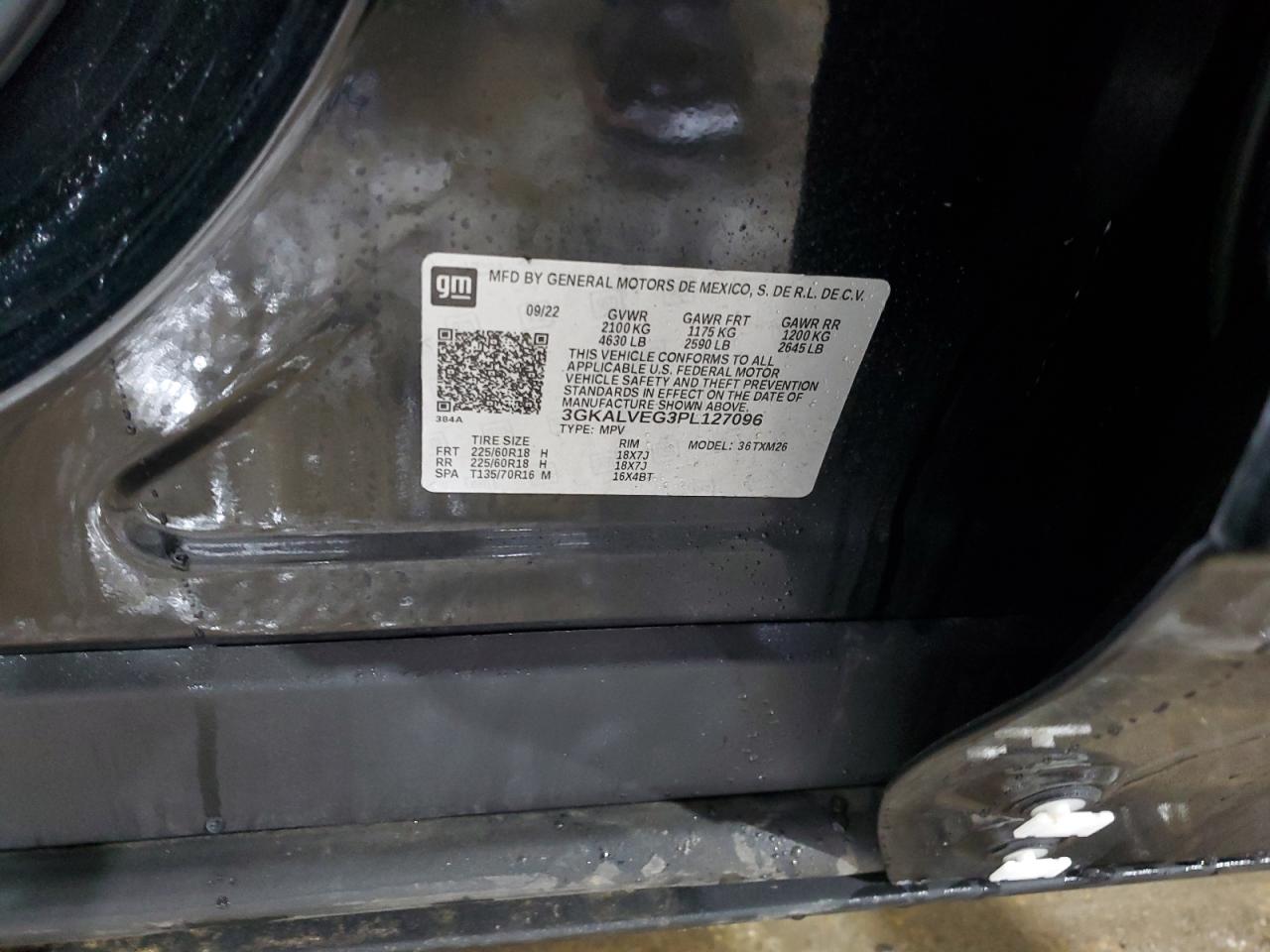 2023 GMC TERRAIN SLT VIN:3GKALVEG3PL127096