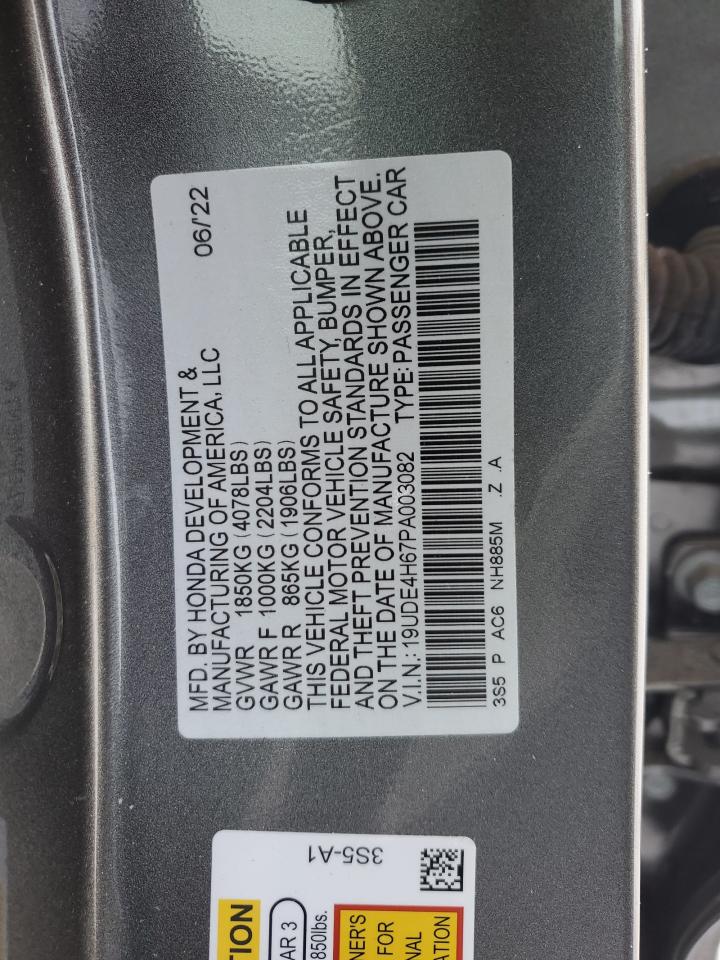 2023 ACURA INTEGRA A-SPEC TECH VIN:19UDE4H67PA003082