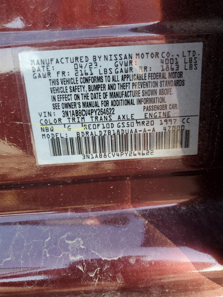 2023 NISSAN SENTRA SV VIN:3N1AB8CV4PY264622