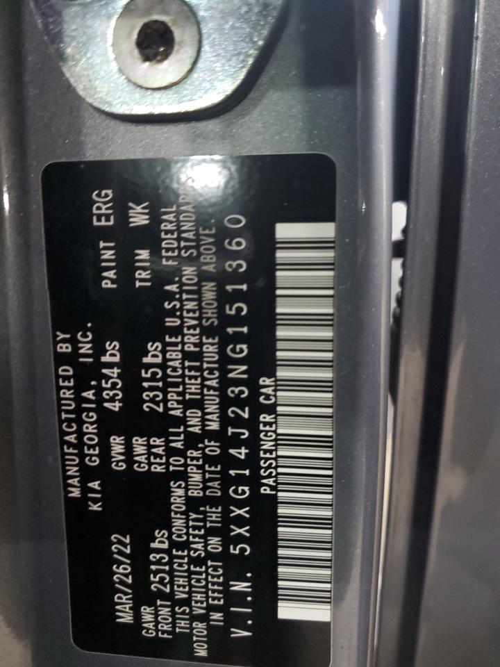 2022 KIA K5 LXS VIN:5XXG14J23NG151360