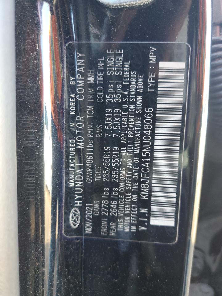 2022 HYUNDAI TUCSON SEL CONVENIENCE VIN:KM8JFCA15NU048066