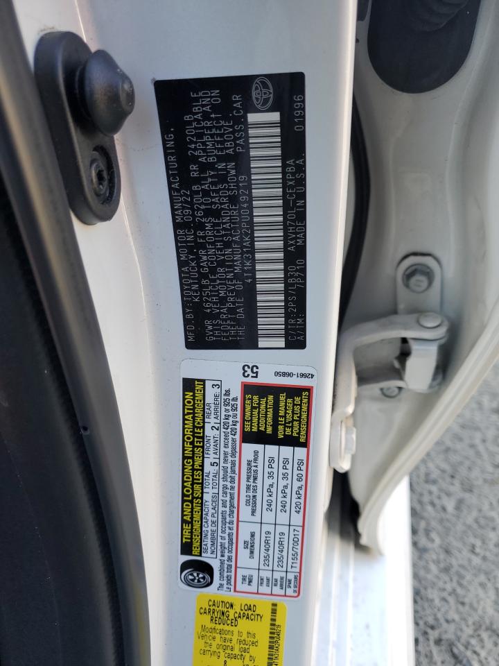 2023 TOYOTA CAMRY XSE VIN:4T1K31AK2PU049219