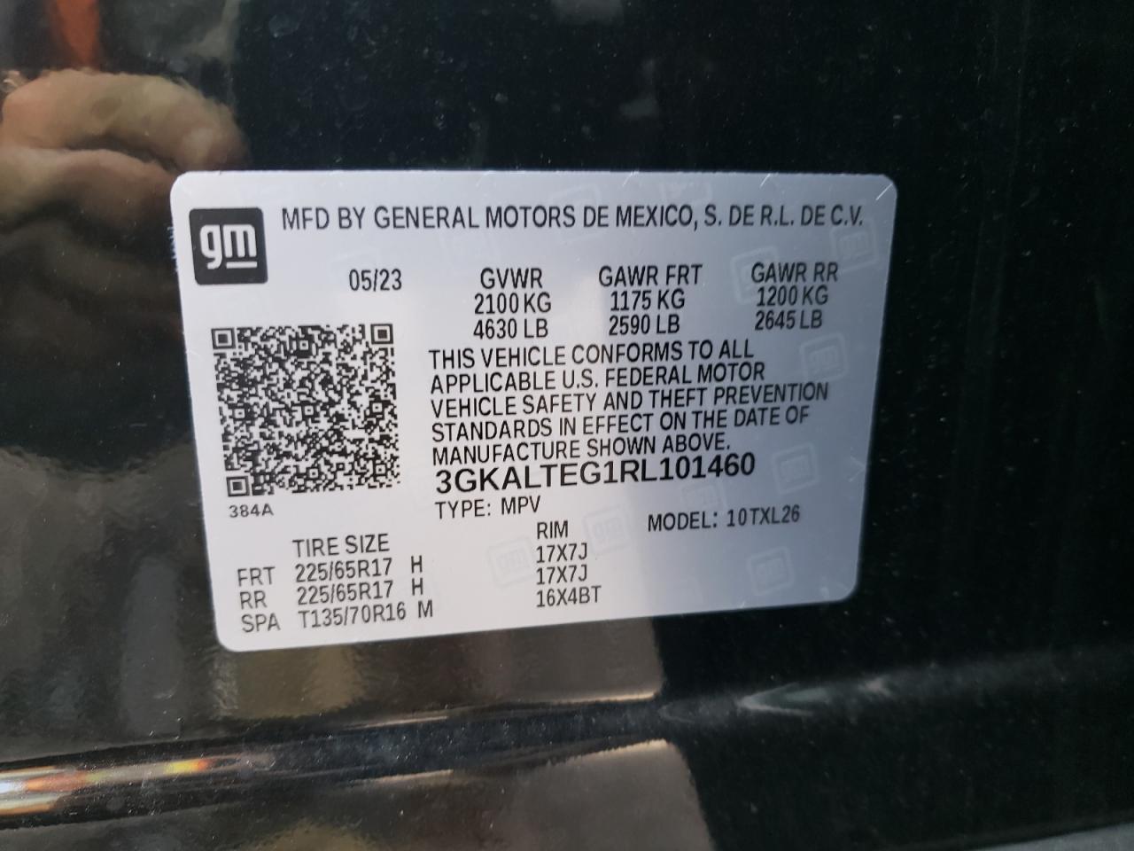 2024 GMC TERRAIN SLE VIN:3GKALTEG1RL101460