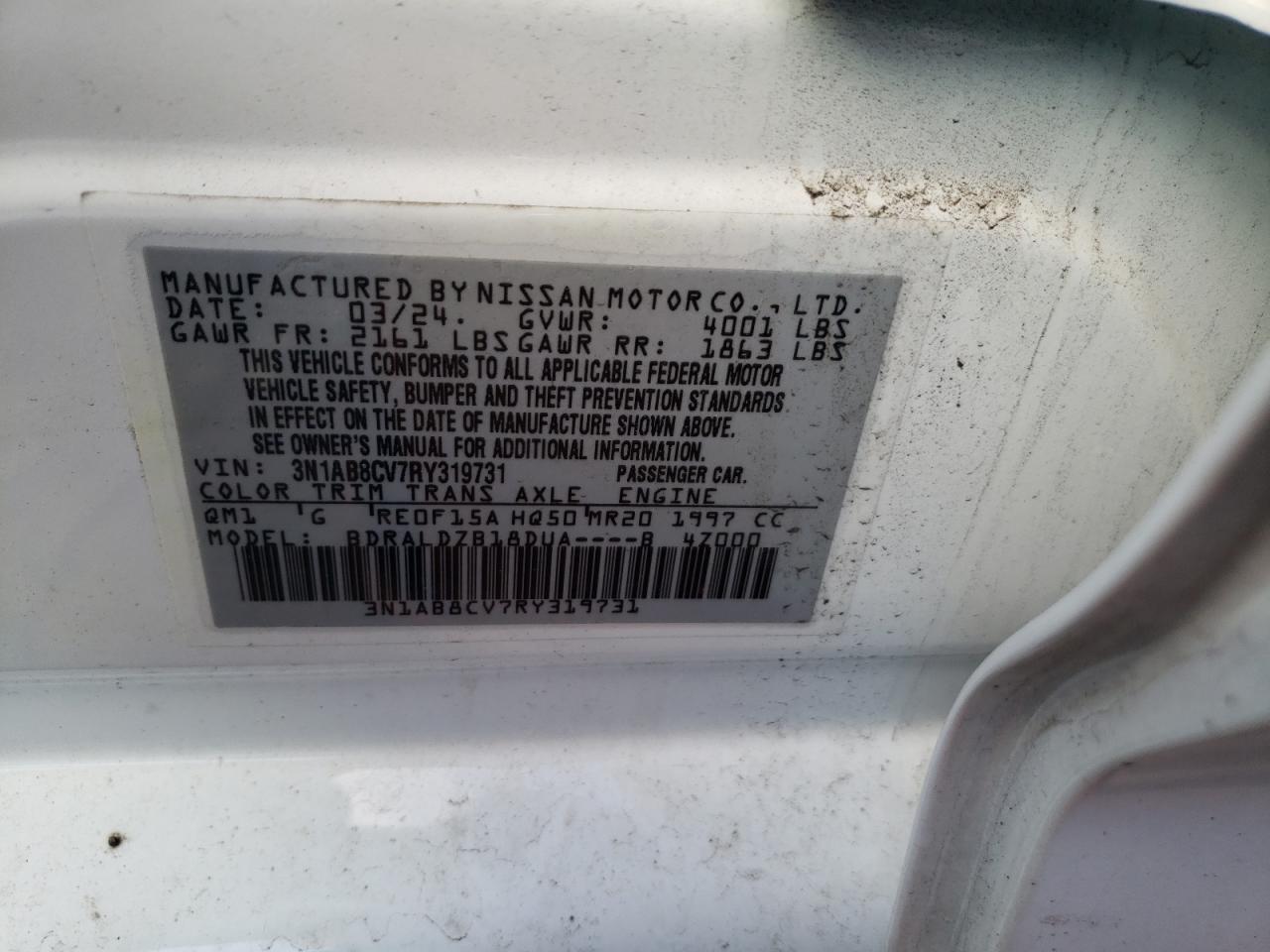2024 NISSAN SENTRA SV VIN:3N1AB8CV7RY319731