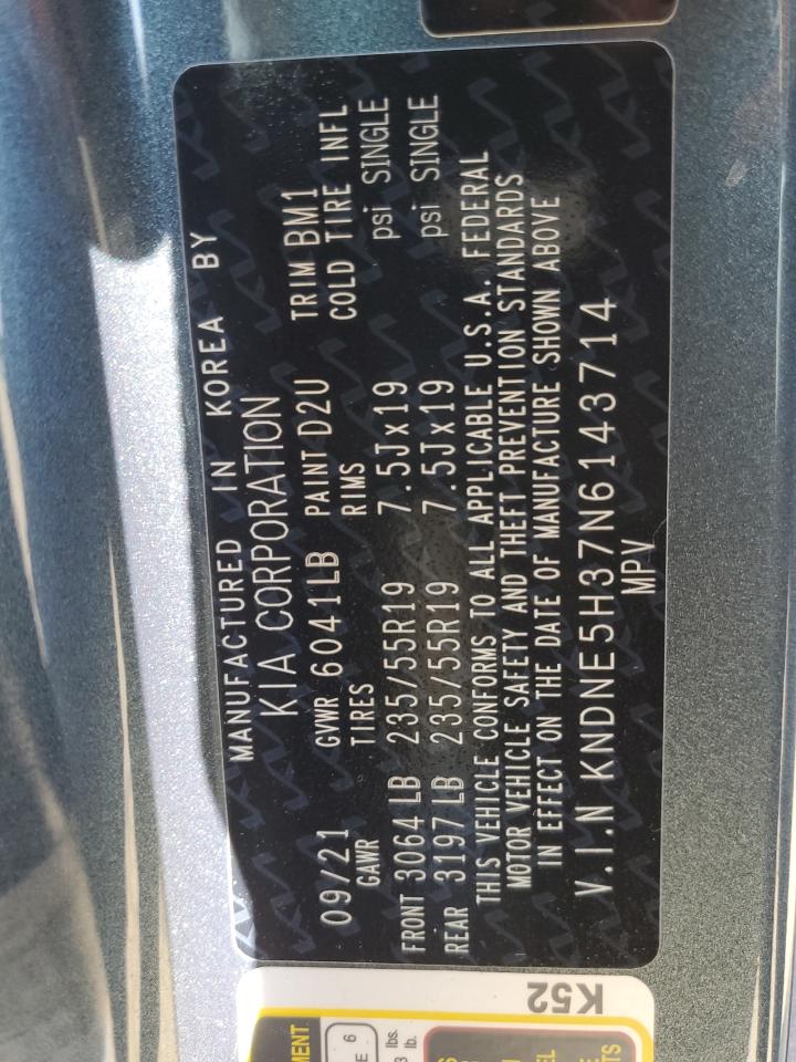 2022 KIA CARNIVAL SX PRESTIGE VIN:KNDNE5H37N6143714