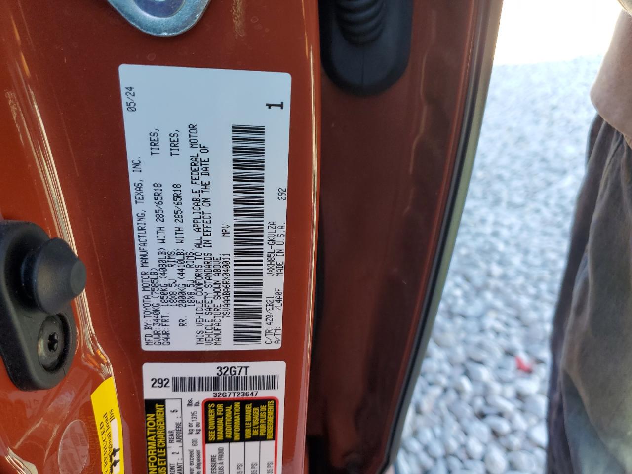 2024 TOYOTA SEQUOIA SR5 VIN:7SVAAABA6RX040011