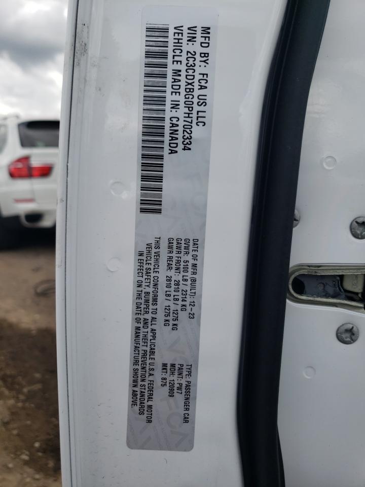 2023 DODGE CHARGER SXT VIN:2C3CDXBG0PH702334