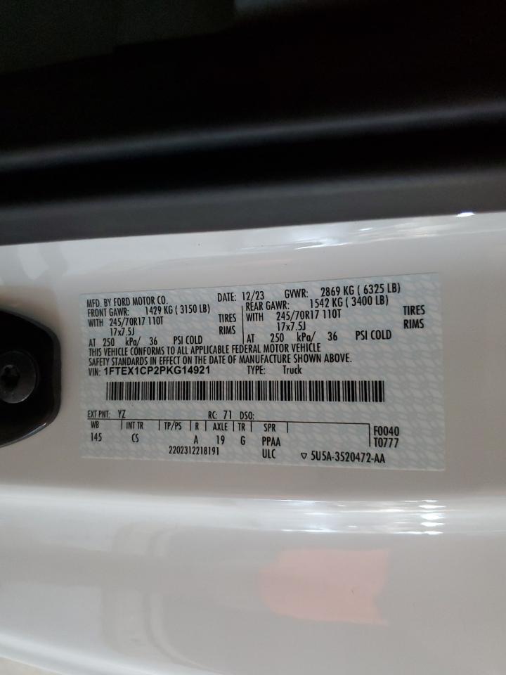 2023 FORD F150 SUPER CAB VIN:1FTEX1CP2PKG14921