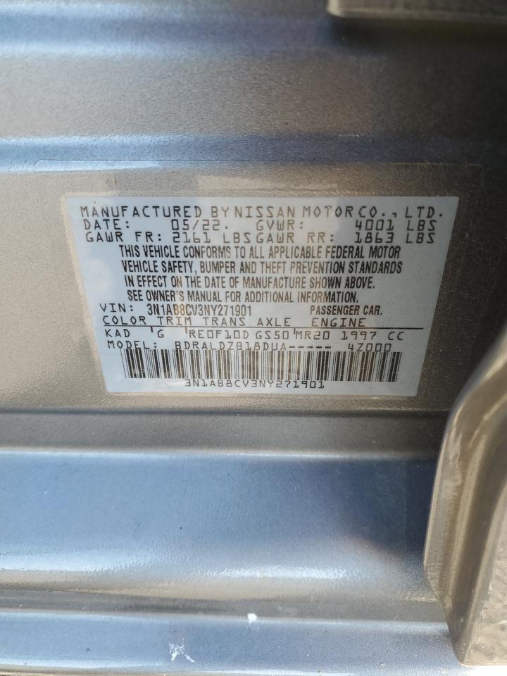 2022 NISSAN SENTRA SV VIN:3N1AB8CV3NY271901